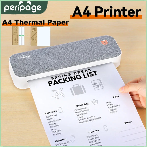 PeriPage A40 Printer - Portable USB Bluetooth Thermal Transfer Printer