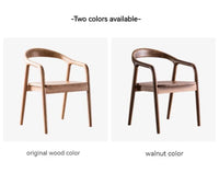 Nordic Wooden Dining Chair – Simple Design with Armrests & Backrest