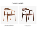 Nordic Wooden Dining Chair – Simple Design with Armrests & Backrest