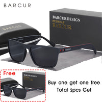 BARCUR Design TR90 Sunglasses Men Polarized Light Weight Sports Sun Glasses Women Eyewear Accessory Oculos UVAB Protection