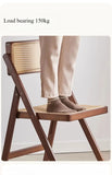 Stackable Wooden Dining Chair – Foldable Woven Seat for Kitchen, Patio & Balcony
