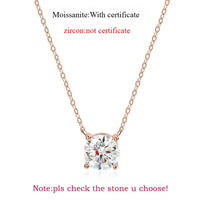 Rose Gold Moissanite Pendant Necklace – 1-5CT, Sterling Silver 925