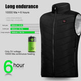 Intelligent Headed Waistcoat Men Women USB Electric Smart Heating Vest Zipper 9 Areas Zone for Outdoor Hunting for Sports Hiking Jack's Clearance