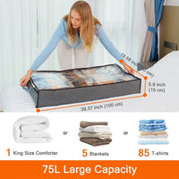 Underbed Storage Bag Four Portable Foldable Quilt Bag Wardrobe Clothes Storage Box Dustproof Organizer Large Capacity