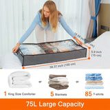 Underbed Storage Bag Four Portable Foldable Quilt Bag Wardrobe Clothes Storage Box Dustproof Organizer Large Capacity