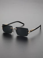 1 Pc Fashionable Trendy Frameless Rectangular Personalized Sunglasses For Daily Life