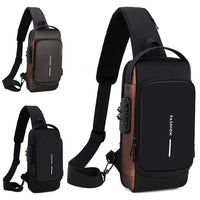 Men Multifunction Anti Theft USB Shoulder Bag Man Crossbody Cross Body Travel Sling Chest Bags Pack Messenger Pack Jack's Clearance