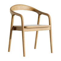 Nordic Wooden Dining Chair – Simple Design with Armrests & Backrest