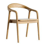Nordic Wooden Dining Chair – Simple Design with Armrests & Backrest