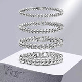 Vnox Stainless Steel Cuban Chain Bracelet for Men & Women – 6–12mm