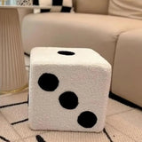 Cubic Lamb Wool Dice Stool – Fun & Fluffy Home Accent