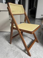 Stackable Wooden Dining Chair – Foldable Woven Seat for Kitchen, Patio & Balcony