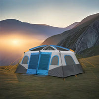 Large Double-Layer Camping Tent – 2 Bedrooms + Living Area, Summer Outdoor Sun Shelter