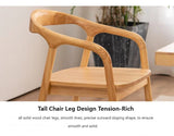 Nordic Wooden Dining Chair – Simple Design with Armrests & Backrest