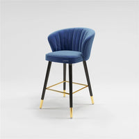 New Nordic Bar Chair Light Luxury Modern Wrought Iron Flannel/leather Backrest The Bar Chair Minimalist Bar Front Desk Chairs TG