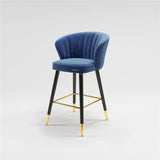 New Nordic Bar Chair Light Luxury Modern Wrought Iron Flannel/leather Backrest The Bar Chair Minimalist Bar Front Desk Chairs TG
