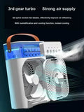 3-in-1 Mini Portable Air Cooler, Humidifier & LED Night Light – Household & Office Fan
