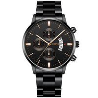 Quartz Watch Men Business Fashion Fake Three Eye Six Pin Calendar Watch For Men Mesh Belt Men Watch Non Mechanical Boy - Jack's Clearance