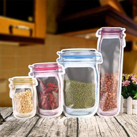20 Pcs Mason Jar Bags Reusable Ziplocks Food Storage Bags Sealable Leakproof Jar Bags For Snacks Nuts Candies Biscuit Cookies