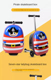Kids Skateboard Luggage Schoolbag Folding Trolley Case Children's Suitcase on Wheels Travel Bag Cartoon Skating Ride Scooter