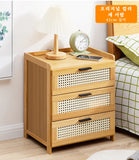 Solid Wood Nightstand – Modern Bedside Drawer Cabinet
