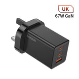 Toocki GaN 67W Charger Quick Charge QC4.0 PD3.0 Fast Charging Type C USB Charger for Macook Pad iPhone 15 14 Pro Max Plus Xiaomi