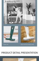 Electric Water Mop Cleaner Machine 360° Rotatable Spin Cleaning Mop Squeeze Wet and Dry Use Hand Push Household Floor Cleaning