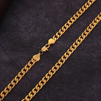 6MM 18K Gold Plated Necklace Fashion Jewelry Men Women Sideways Snake Chain Necklace 30In Femme Hip Hop Jewelry