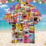 Men’s Hawaiian Ice Cream Print Short Sleeve Shirt – Summer Beach Casual Tee