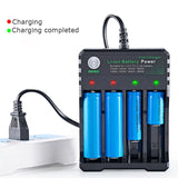 18650 Battery Charger Black 1 2 4 Slots AC 110V 220V Dual For 18650 Charging 3.7V Rechargeable Lithium Battery Charger Jack's Clearance