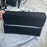 Gray Anti-Slip Car Trunk Organizer – Soft Felt Storage Compartment Bag