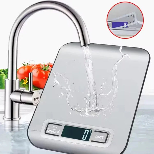 Digital Kitchen Scale with LED Display – 5kg Capacity, Stainless Steel Panel for Food & Jewelry Weighing
