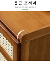 Solid Wood Nightstand – Modern Bedside Drawer Cabinet