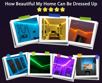 RGB LED Strip Lights 5050 – 1M-30M Color Changing with Music Sync (16 Million Colors)