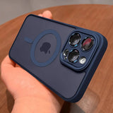 Luxury Matte Armor Magnetic Wireless Charging Case for iPhone 11–16 Pro Max – Shockproof Magsafe Compatible