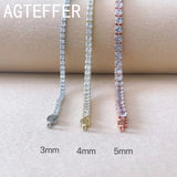 925 Sterling Silver Women’s Rose Gold Tennis Bracelet Cubic Zirconia Jewelry