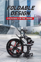 26” Folding Electric Mountain Bike – 250W, Dual Suspension