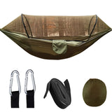 Automatic Quick-opening Mosquito Net Hammock Outdoor Camping Pole Hammock swing  Anti-rollover Nylon Rocking Chair 260x140cm Jack's Clearance