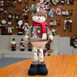 Santa Claus Christmas Ornaments Tree Decor Elk Snowman Plush Christmas Telescopic Doll Decoration For Home 2024 Navidad Gift Kid