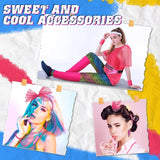 80's Women Retro Costume Set Women's 80s Leggings Fishnet Neon Shirt with Leg Warmers Gloves Necklace Bracelets Headband
