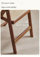 Stackable Wooden Dining Chair – Foldable Woven Seat for Kitchen, Patio & Balcony