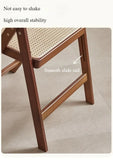 Stackable Wooden Dining Chair – Foldable Woven Seat for Kitchen, Patio & Balcony