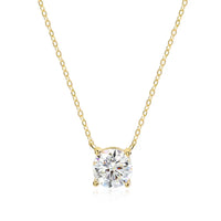 Rose Gold Moissanite Pendant Necklace – 1-5CT, Sterling Silver 925
