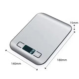 Digital Kitchen Scale with LED Display – 5kg Capacity, Stainless Steel Panel for Food & Jewelry Weighing