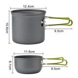 VILEAD Camping Pot Cookware Set Portable Kettle Set Aluminum Alloy Pan Outdoor Tableware Cookware Teapot Cooking Tool  Barbecue