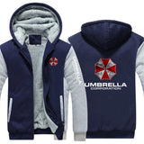 2025 Leisure Versatile Hoodies Autumn And Winter Man's Popular Jacket Umbrella Corporation Graphic Logo Print Fleece Warm Coat