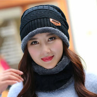Winter Skullies Beanies Hat - Unisex Wool Scarf Cap with Balaclava Mask
