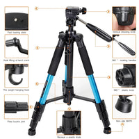 ZOMEI Q111 Professional Portable Travel Aluminum Camera Tripod&Pan Head for SLR DSLR Digital Camera Three color