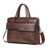 2023 Men Briefcase Bag High Quality Business Famous Brand PU Leather Shoulder Messenger Bags Office Handbag 14 inch Laptop bag - Jack's Clearance