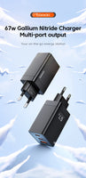 Toocki GaN 67W Charger Quick Charge QC4.0 PD3.0 Fast Charging Type C USB Charger for Macook Pad iPhone 15 14 Pro Max Plus Xiaomi
